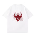 White T-Shirt with Creative Strawberry Print