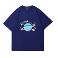 Royal Blue T-Shirt with Planet Print