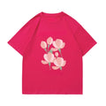 Trendy Rose Red T-Shirt with Floral Print